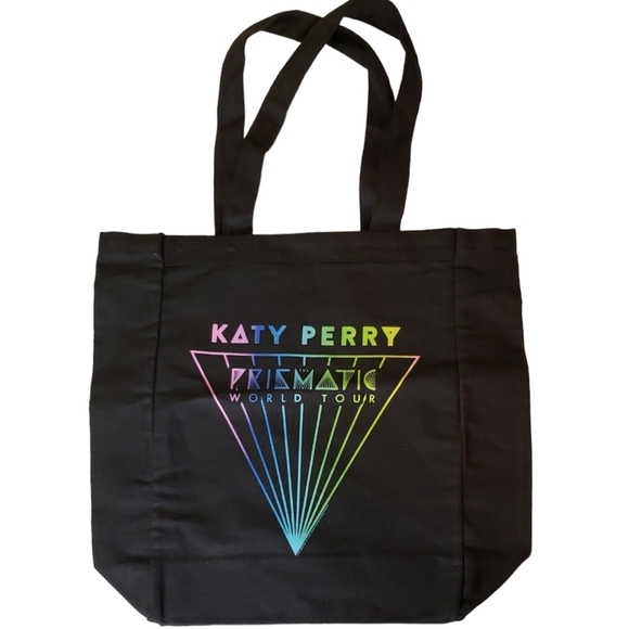 Katy Perry Prismatic World Tour Black Canvas Tote Bag | New - Picture 1 of 8